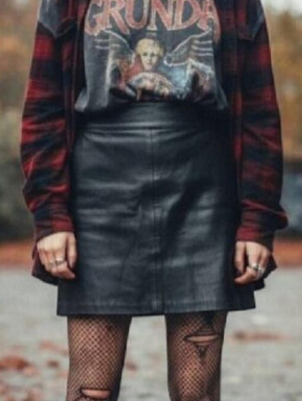 VTG 80s BB Dakota Black Leather Mini Skirt SZ 7 High Waist Moto Grunge Goth